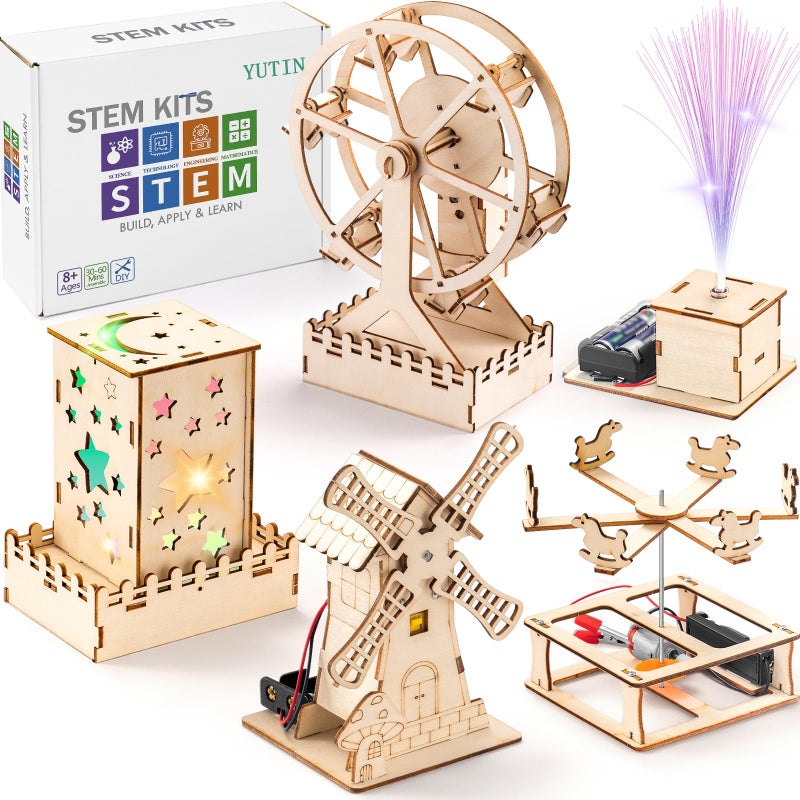 Yutin STEM Kits for Kids Age 8-10  Wood Craft Projects Kit for Kids 8-12 Model Science Kits for Kids Age 5-7 6-8  STEM Toys for Boys Girls 6 7 8 9 10 12 13 14 Year Old Gifts  3d Wooden Puzzles Building Toys - Image 1
